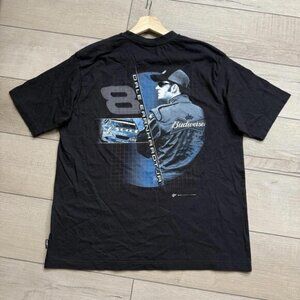 Vintage Dale Earnhardt Jr. Budweiser NASCAR T-Shirt Black 90s Y2K Racing Tee XL